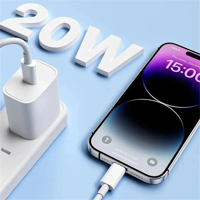 10 PCS 20W PD Fast Charger Cable for iPhone 11 12 13 mini 14 Pro XS Max XR X 8 Plus SE Rapid Charging 1m 2m Data Cable With Box