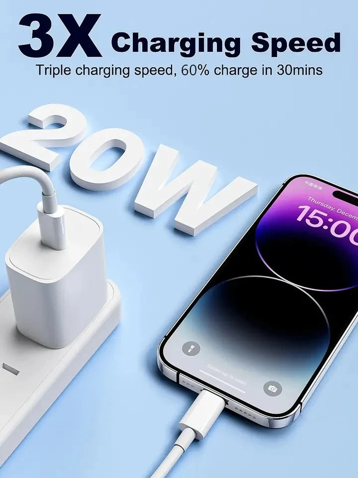 10 PCS 20W PD Fast Charger Cable for iPhone 11 12 13 mini 14 Pro XS Max XR X 8 Plus SE Rapid Charging 1m 2m Data Cable With Box